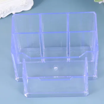 

1 Pc Transparent Plastic Pencil Pen Container Business Card Case Pencil Holder Desktop Storage Container For School Office (Tran