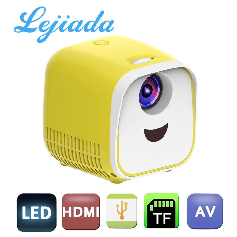 Портативный мини проектор LEJIADA L1 1000 люмен поддержка 1080p Full HD для воспроизведения