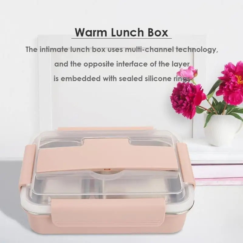 Разделенные сетки Ланч-бокс из нержавеющей стали Bento box утолщение пищевой контейнер