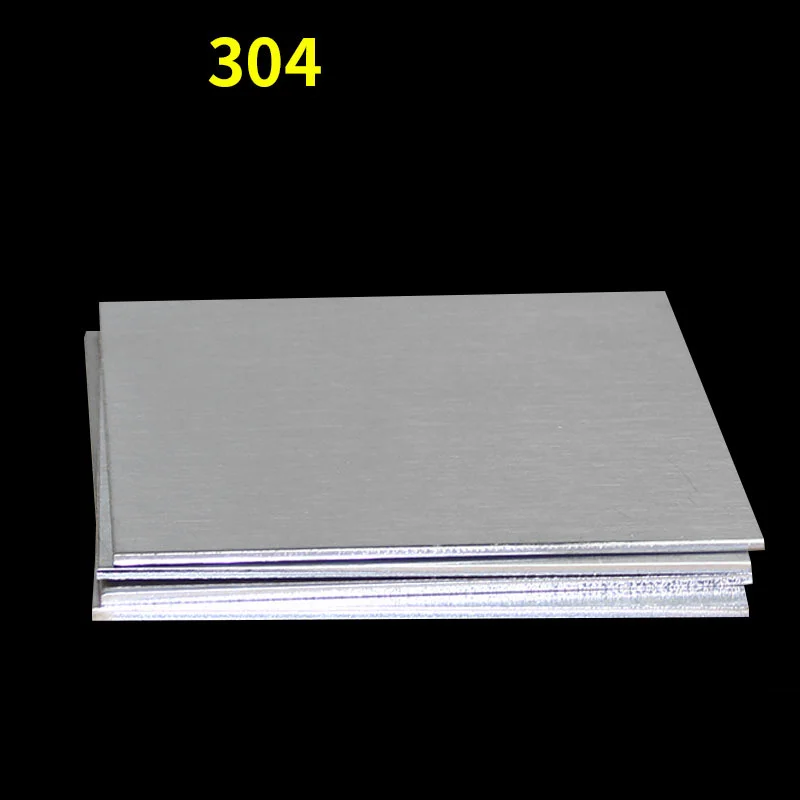 304 Stainless Steel square plate Polished Plate Sheet Thick thin thickness 0.01mm/0.02/0.03/0.04/0.05/0.08 x 100mm x 100mm stainless steel sheet 1Pc