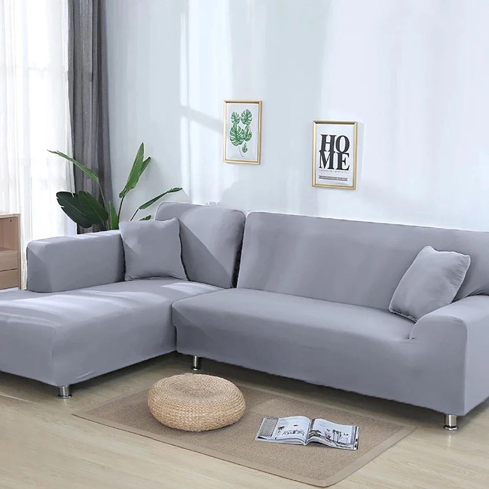 Одноцветный чехол для дивана эластичный l-секционный угловой диван необходимо заказать 2 шт. чехол для дивана - Цвет: 07