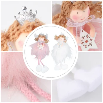 

2Pcs Christmas Cartoon Adorable Attractive Tree Decoration Christmas Pendants Hanging Angel Angel Pendant for Bar