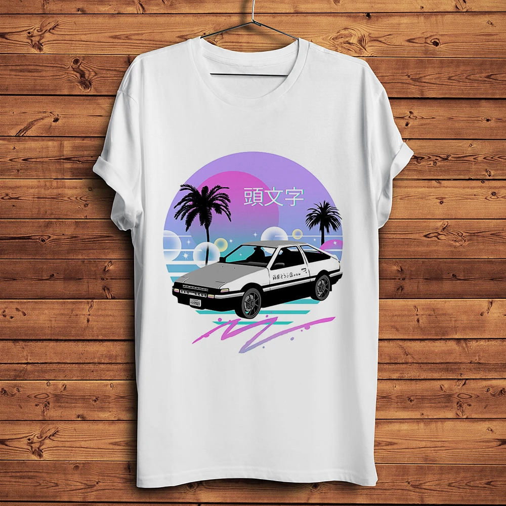 Винтажная забавная футболка vaporwave для дрифта мужская летняя белая Повседневная с