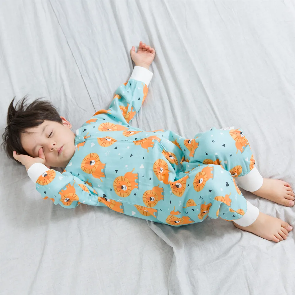 

animal 4 layers baby rompers baby Sleeping Bag kids Muslin toddle Sleep Sack Cartoon Sleeves Sleep Bag children Anti Kick Quilt
