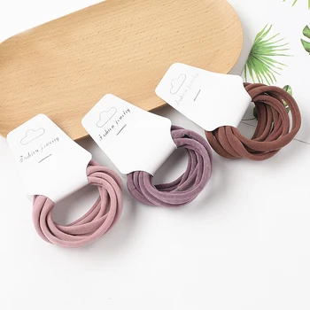 

6Pcs/Set High Elastic Basic Rubber Bands Simple Seamless Hair Ring Solid Color scrunchies pack