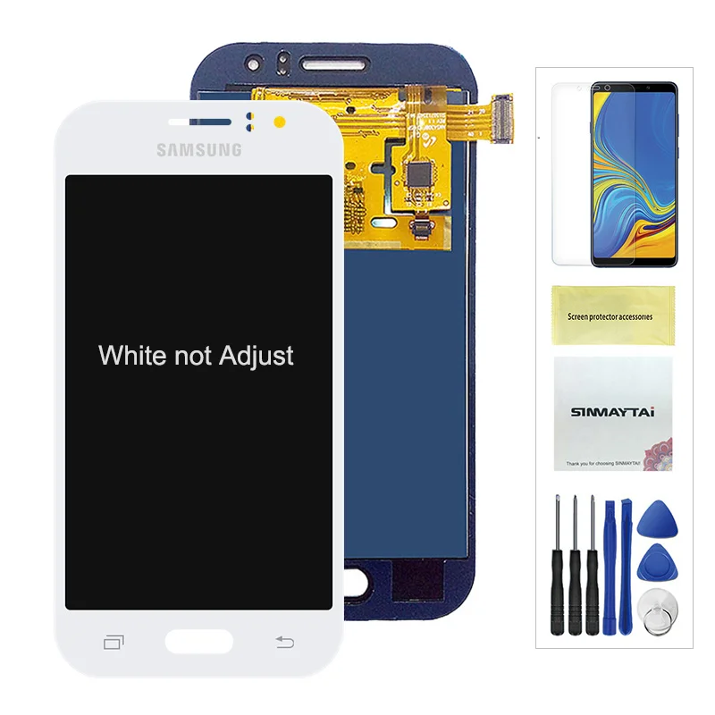 4,3 ''J111 ЖК-дисплей для samsung Galaxy J1 Ace J111 J111F J111M J111FN ЖК-дисплей сенсорный дигитайзер сенсор сборка бесплатные инструменты - Цвет: Not Adjustable White