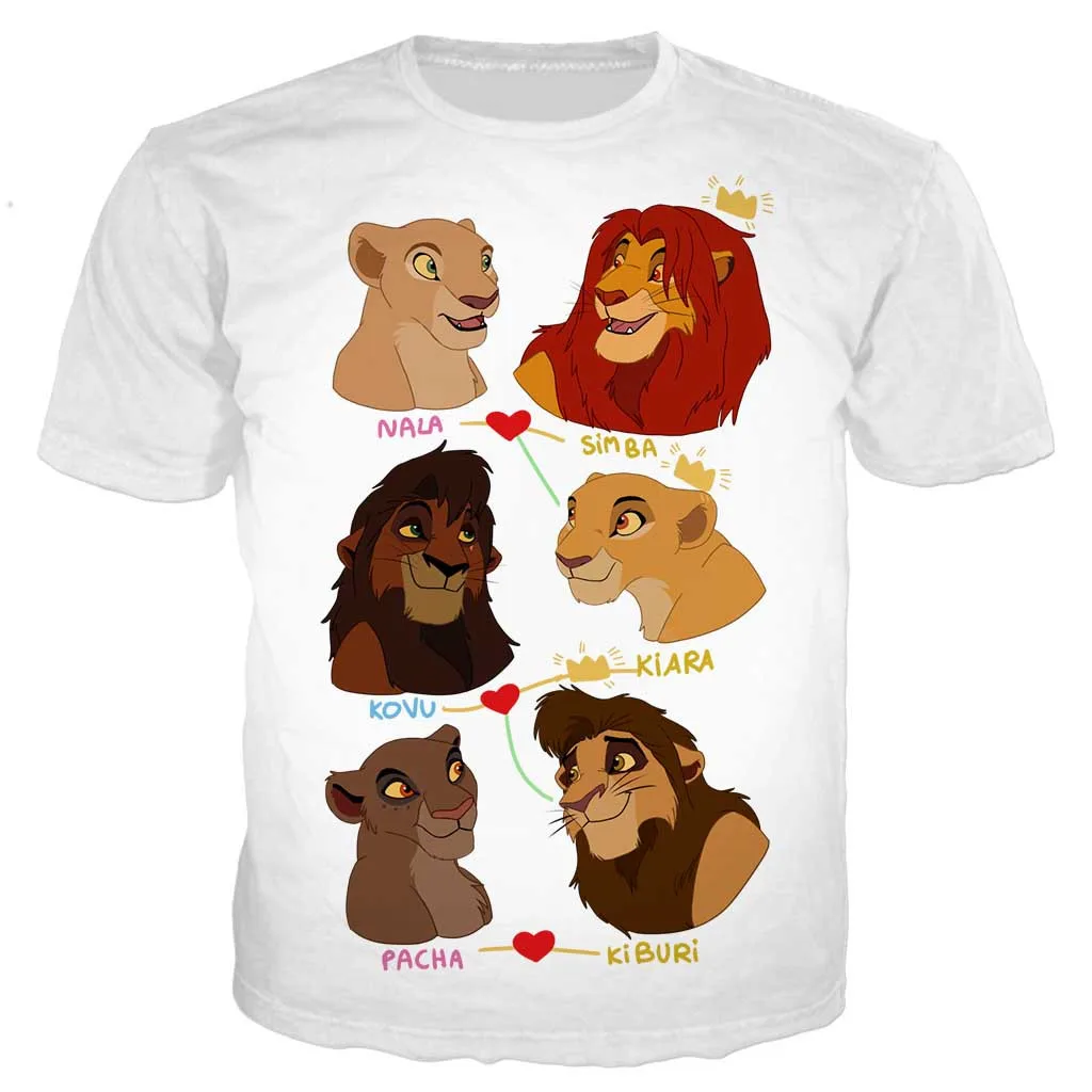 

New cool t shirt men/women Cartoon lion king 3D printed t-shirts Short sleeve Harajuku style tshirt streetwear tops