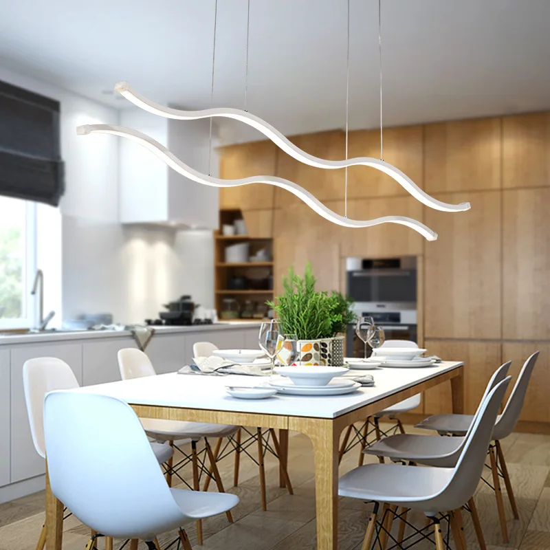 

Pendant Chandelier Lighting for LED Office Dining room Kitchen Aluminum wave Lustre Avize Modern Chandelier for Office