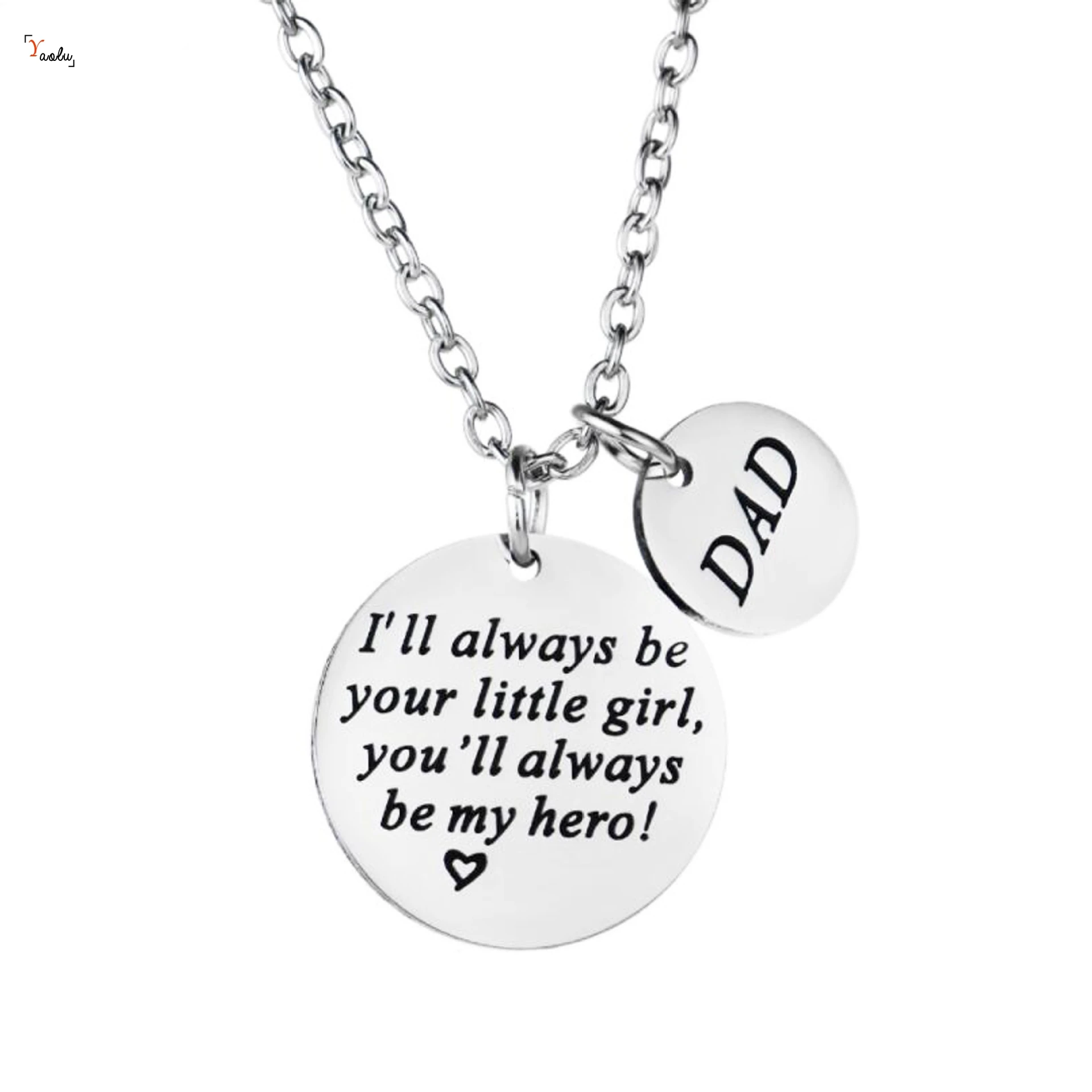 Ожерелье с подвеской ll aways be your little girl мой папа герой лучший ожерелье брелок