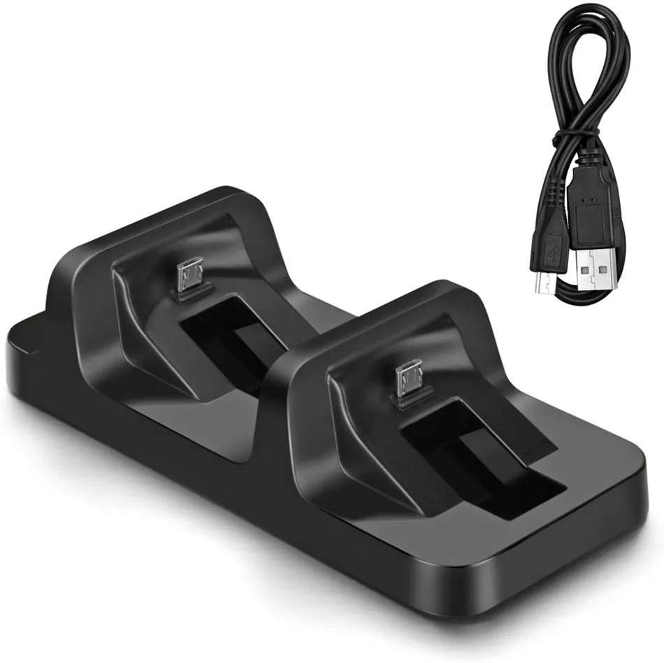 Черный USB двойное зарядное устройство s для PS4 зарядная док-станция зарядное устройство для sony playstation 4 беспроводной Bluetooth геймпад контроллер - Цвет: Черный