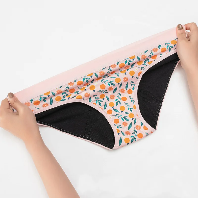 3Pcs Teen Girls Period Underwear Absorbent Menstrual Panties 4 Layer Leak-Proof Organic Cotton Protective Briefs for Women 5