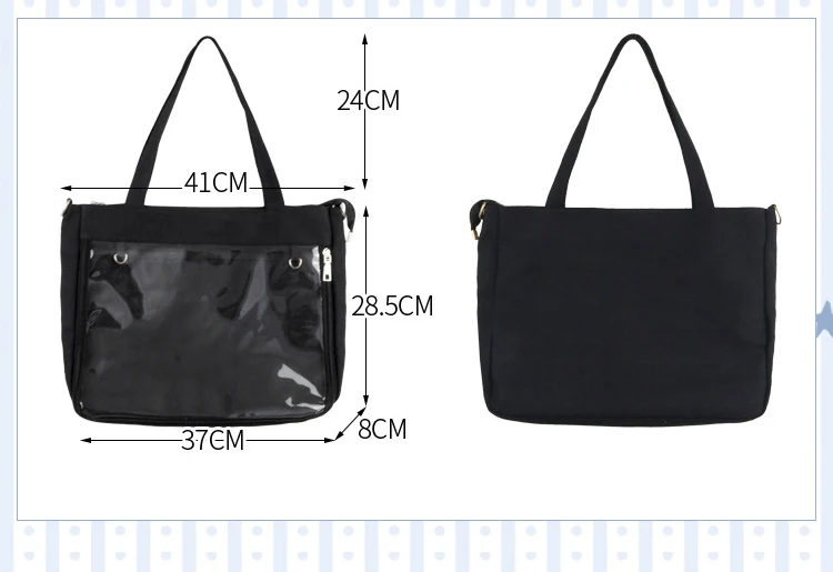 Ita Bag Japan Style Transparent Jelly Bags For Women Lolita Girls Clear PVC Ita Bag Shoulder Itabag Handbag Large Capacity