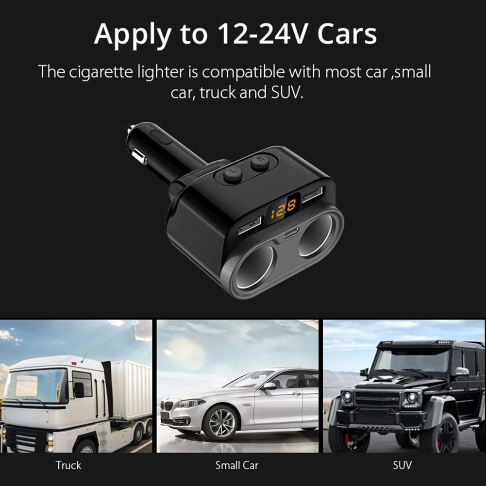 Авто розетка двойной USB мини прикуриватель зарядное устройство Многофункциональный DC 12-24 В Универсальный Поворотный адаптер питания грузовик