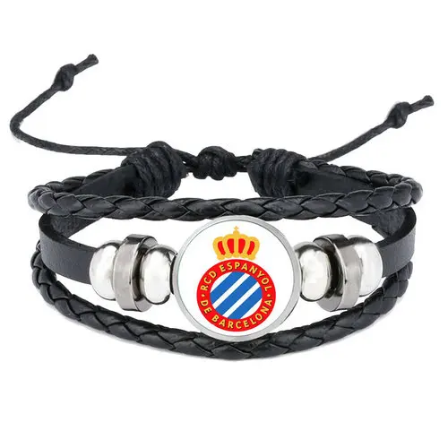 Английский футбольный клуб, браслеты с логотипом, Испания, Барселона, Реал, Мадрид, стеклянные ювелирные изделия, Германия, логотип команды, браслет, подарки для фанатов - Окраска металла: 17