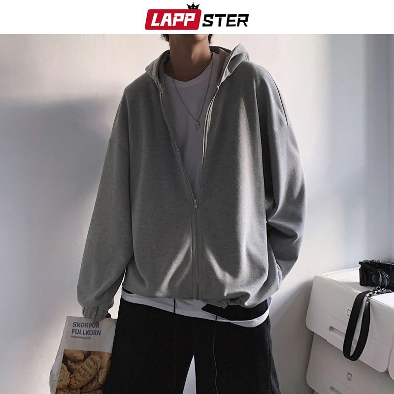 

LAPPSTER Men Harajuku Solid Autumn Bomber Jackets 2019 Mens Streetwear Hip Hop Windbreaker Vintage Oversized Black Jackets Coats