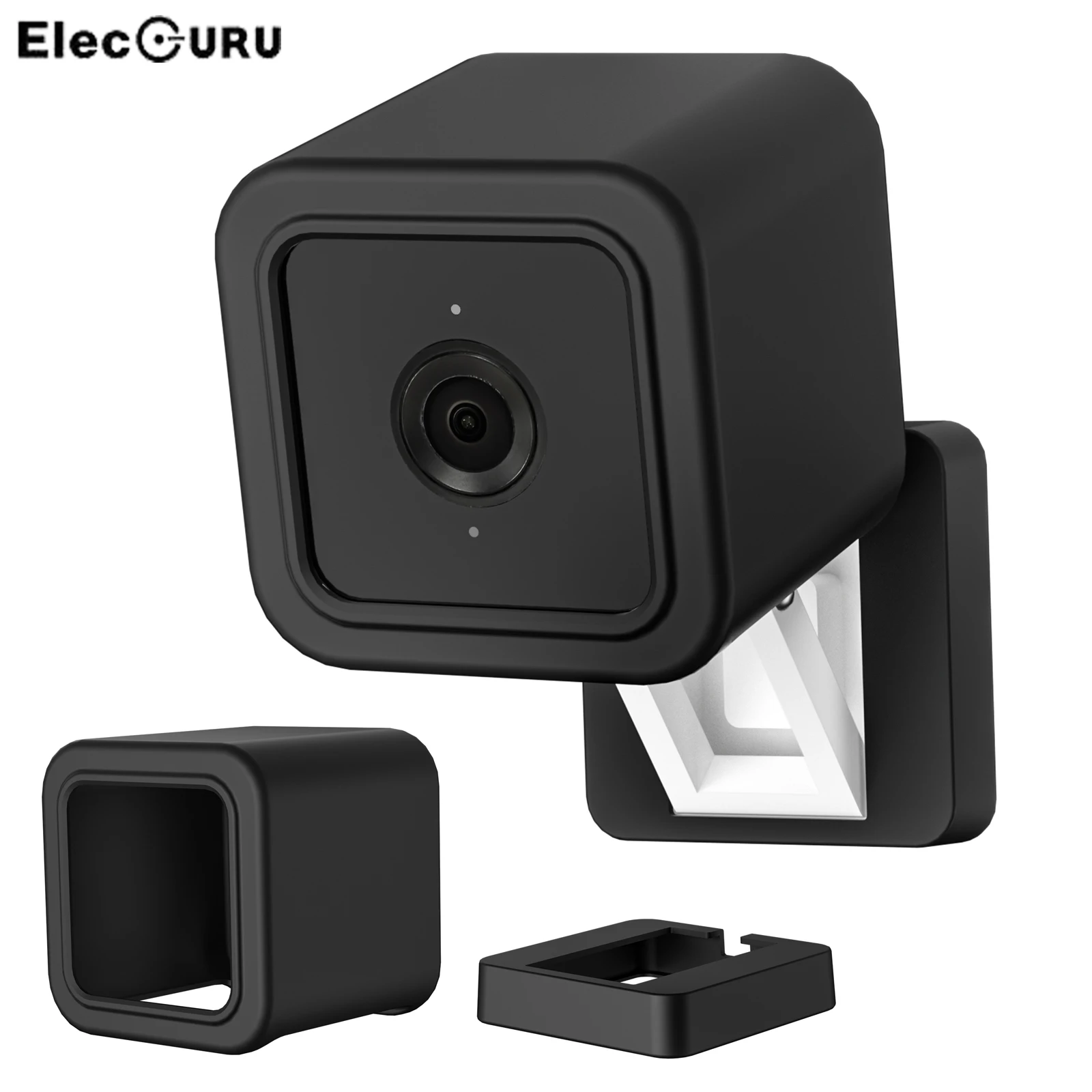 1Pack Black Anti-Scratch Protective Cover Extra Protect Wyze Cam v3 Camera HOLACA Silicone Skin for Wyze Cam v3- Come with Quick Wall Mount Bracket