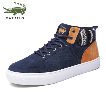 

CARTELO men's shoes spring and summer new high-top casual Martin boots Korean version of the trend of wild men's canvas sports s
