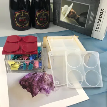 

Multifunctional Multi-Layer Storage Box Crystal Epoxy Mold DIY Storage Handmade Domino Jewelry Box for Resin