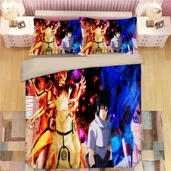 

Anime 3D Naruto Print Bedding Set Duvet Covers Pillowcases One Piece Comforter Bedding Sets Bedclothes Bed Linen 08