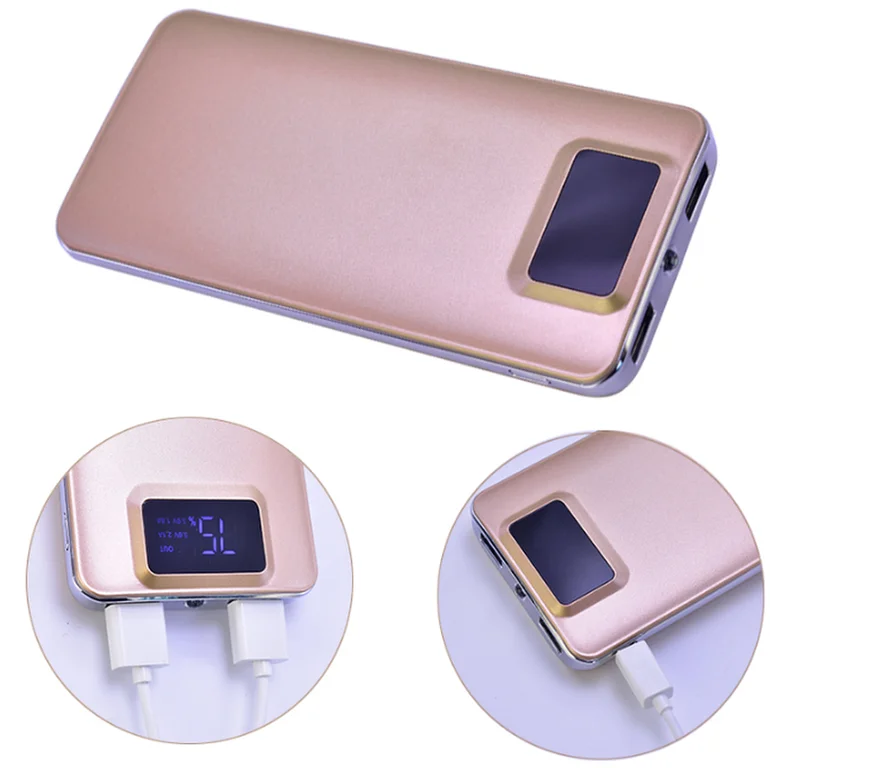 Power Bank 10000mah Портативный внешний аккумулятор зарядное устройство двойной USB 18650 банк питания для IPhone X 8 7 samsung