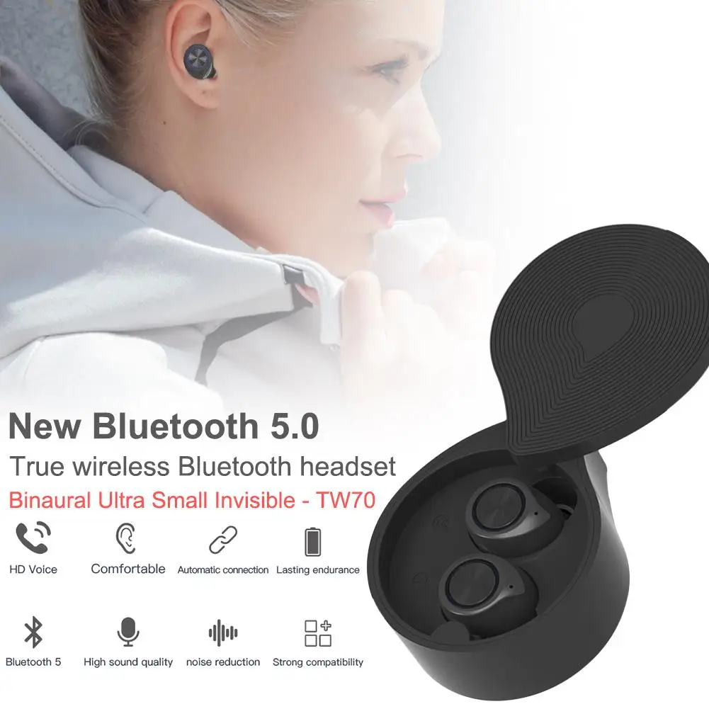 TW70 Bluetooth сенсорная гарнитура 5,0 TWS Беспроводная Bluetooth гарнитура стерео Спортивная гарнитура с микрофоном