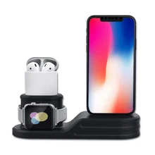 3in1 Зарядное устройство для наручных часов Apple watch 4 3 5 2 стенд наручных часов iWatch, ремешок 42 мм, 38 мм, Версия 44 мм 40 мм airpods iPhone X/8/7/6 Беспроводная зарядная станция