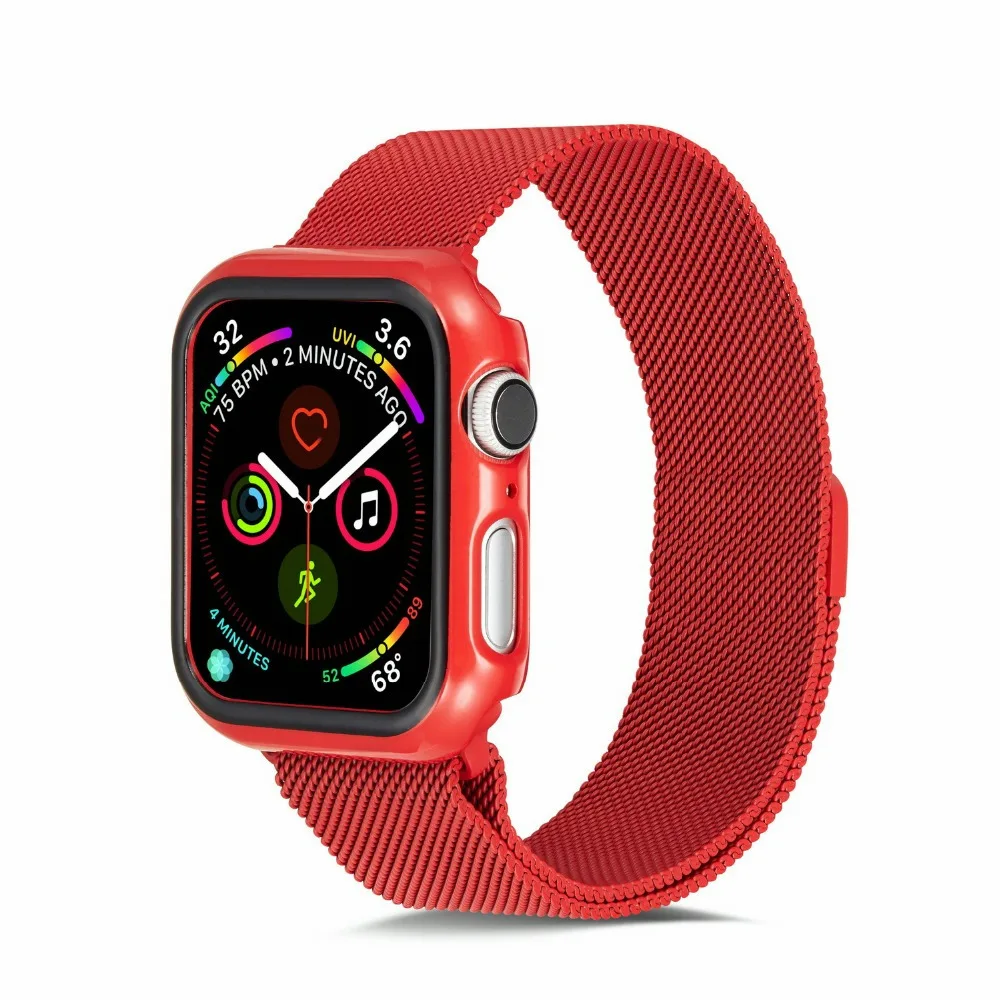 Силиконовый защитный чехол для apple watch 44/40 мм чехол Модный Бампер анти-осенняя Защитная крышка для iWatch серии 5 4 наручные часы