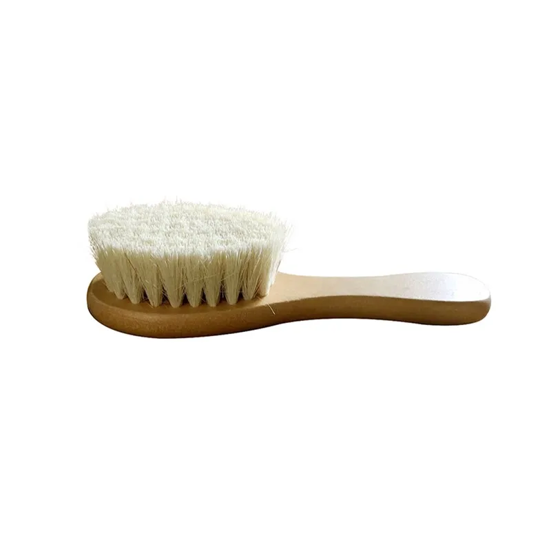 New Baby Care Pure Natural Wool Baby Wooden Brush Comb Brush Hairbrush Newborn Hair Infant Comb Head Massager