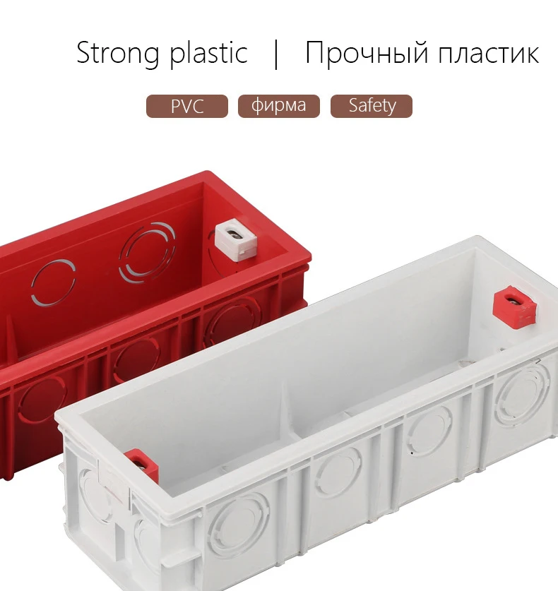 Description Picture 5 of itemUS AU Standard Mounting Box Internal Cassette Junction Wiring Case Wall Light Switch Socket Back Box Inside Box 120 154 197
