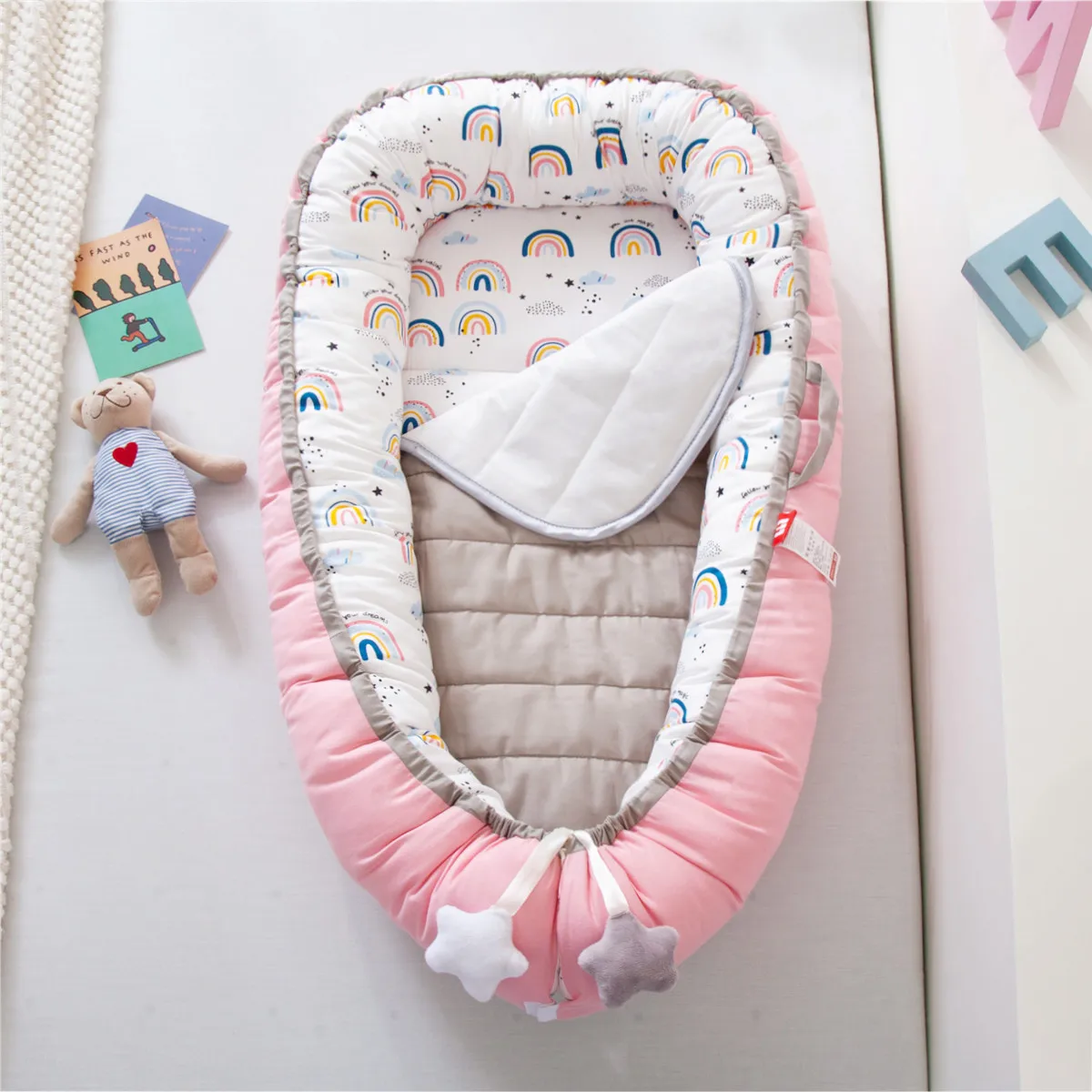 Портативная детская кроватка гнездо новорожденная для мальчиков подушка