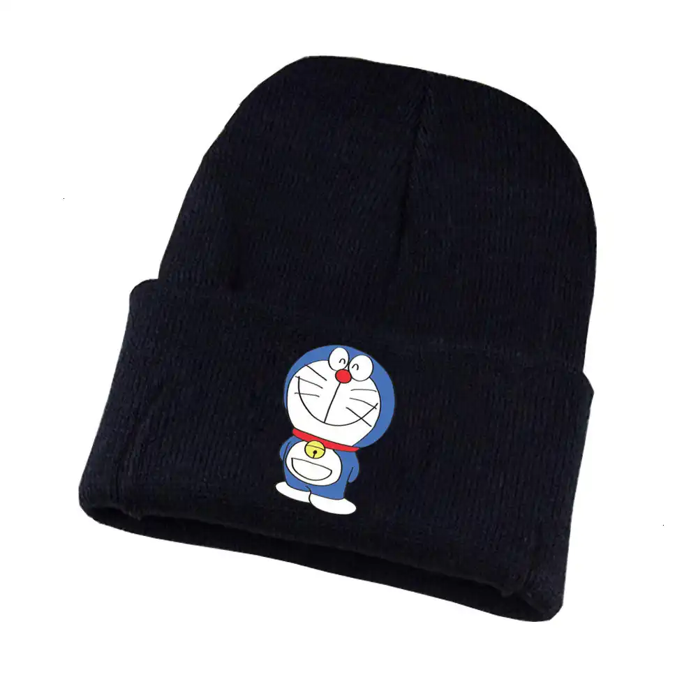 Anime Jepang Doraemon Topi Lucu Kucing Cosplay Topi Remaja Uni Musim Dingin Rajutan Topi Kartun Cetak Kasual Dewasa Katun Cap