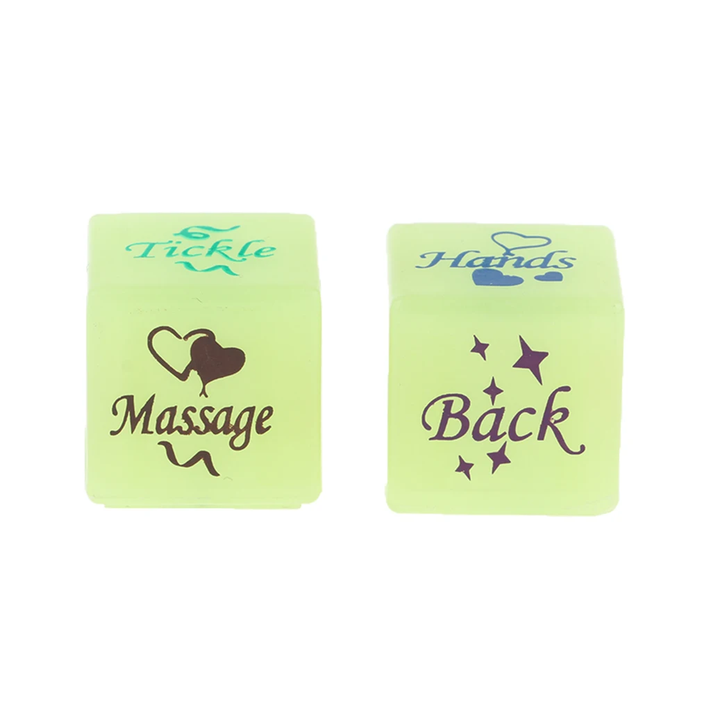 2pcs Noctilucent erotic 6-sided dice D6 6 Sided Glowing Adults Game Dice Party Supply Adult Fun Game
