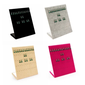 

60 Holes Jewelry Organizer Stand Black Plastic Earring Holder Pesentoir Fashion Earrings Display Rack Etagere