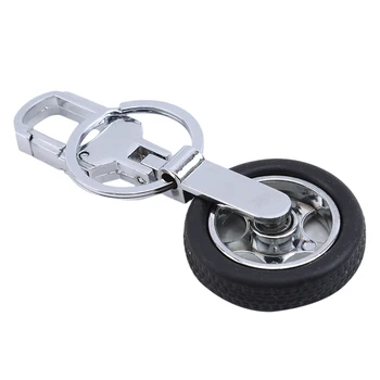 

Car Wheel Keychain Creative Anti-True Rotating Tire Keychains