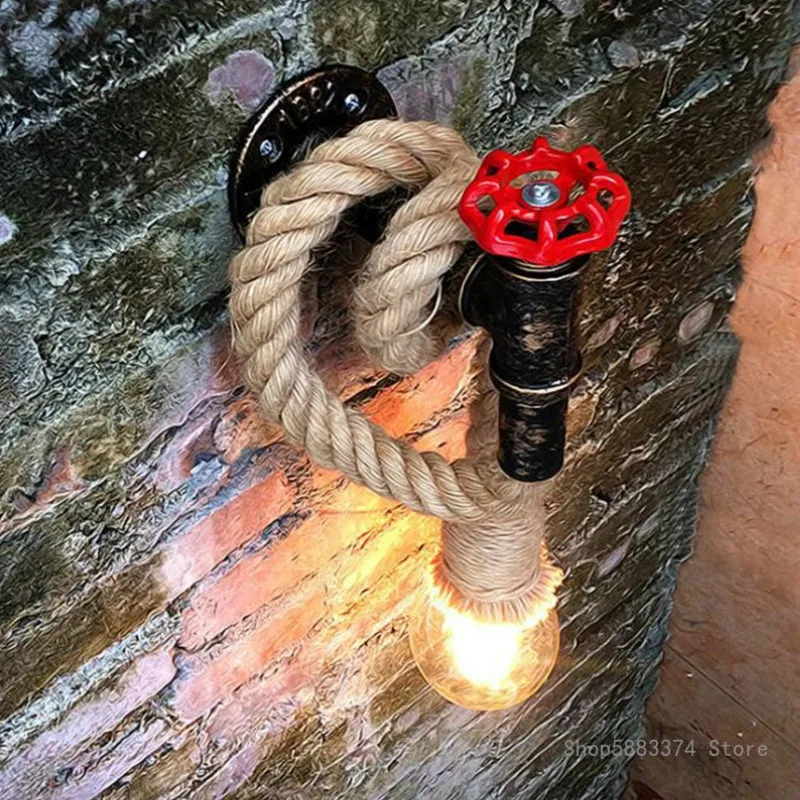 Американская ретро-деревня Ресторан Бар светодиодная лампа кафе лестница