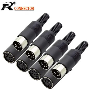 

10pcs/lot 7 Pin DIN Male Plug Female Jack Socket with Plastic Handle 7 Poles Din Wire Connector Adapter Wholesales