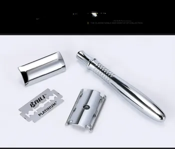 

WHZ SKU2934 Retro Double-sided Razor with Extended Handle and 5 Blades