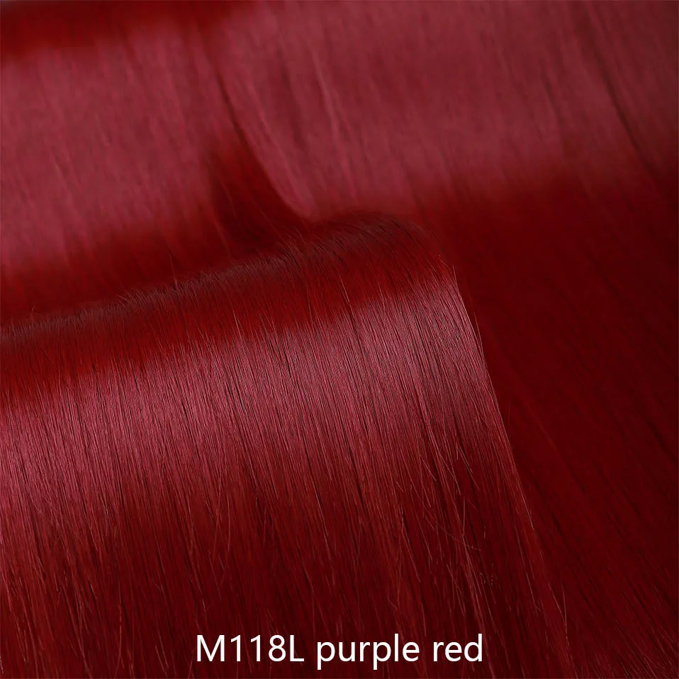 SNOILITE 26 дюймов Длинные прямые 5 клипс в одном куске Наращивание волос Синтетические зажимы в высокотемпературном волокне черный коричневый шиньон - Цвет: purple red