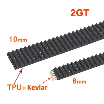 

1Meter 2GT/MXL Open Timing Belt Black TPU Synchronous Rubber Belt With Kevlar Core Type Width 6mm 10mm