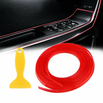 

5M Door Gap Trim Molding Moulding Line Edge Strip Red For Car Interior Accessory Decoration Line