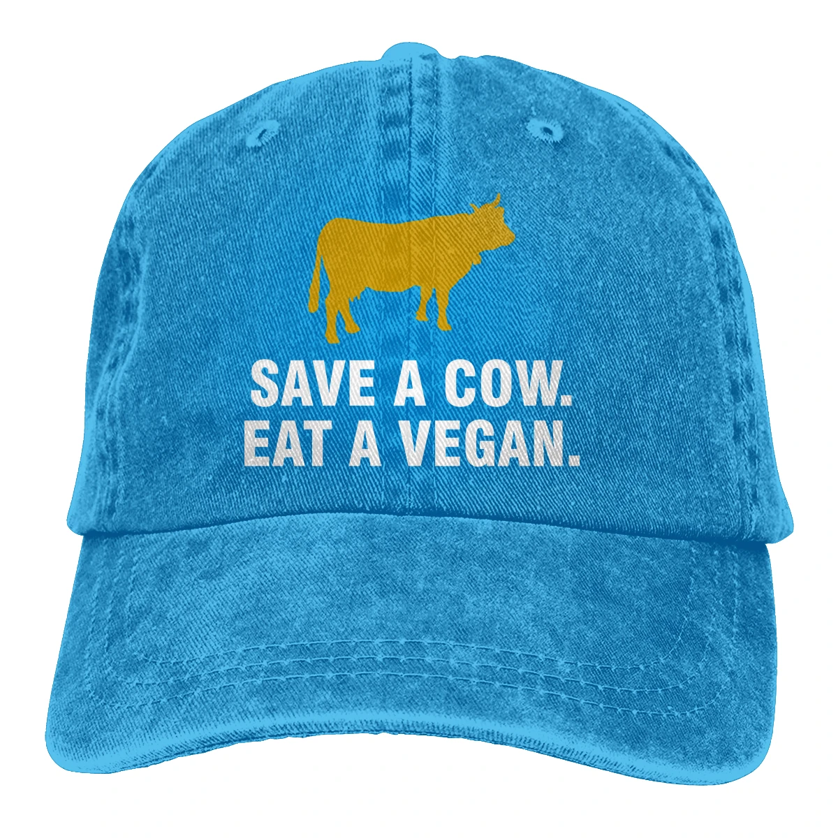 Save A Cow Eat A Vegan Casquette черные унисекс Мужские Женские джинсовые бейсболка с ремешком кепки Регулируемая шляпа для гольфа папа