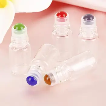 

10pcs Gradient Color Essential Oil Perfume Bottle Roller Ball Thick Glass Roll On Durable For Travel Cosmetic Container