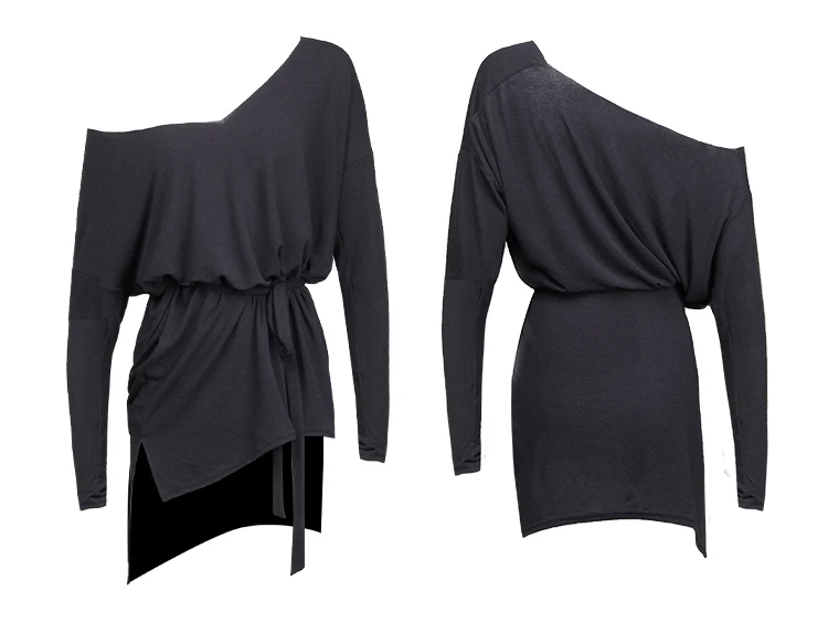 ZYM танцевальный стиль с длинным рукавом латинский танец Топ Платье ...