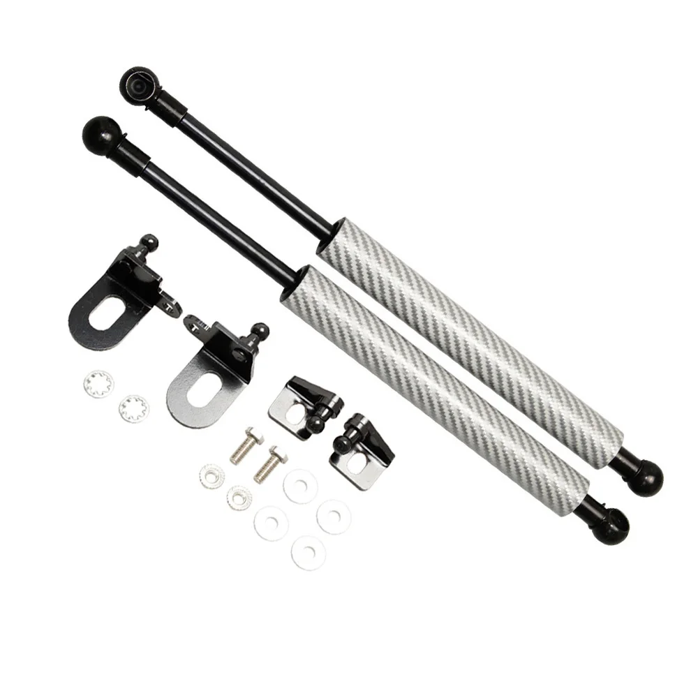 Silver carbon fiber Для Toyota Alphard/Vellfire 20 серии 2008- 2x передний капот изменить углеродное волокно газовые стойки Лифт поддержка амортизатор - Color: Silver carbon fiber
