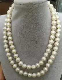 

Double Strands 12-13mm South Sea Baroque White Pearl Necklace 38 Inch 14k Gold Clasp