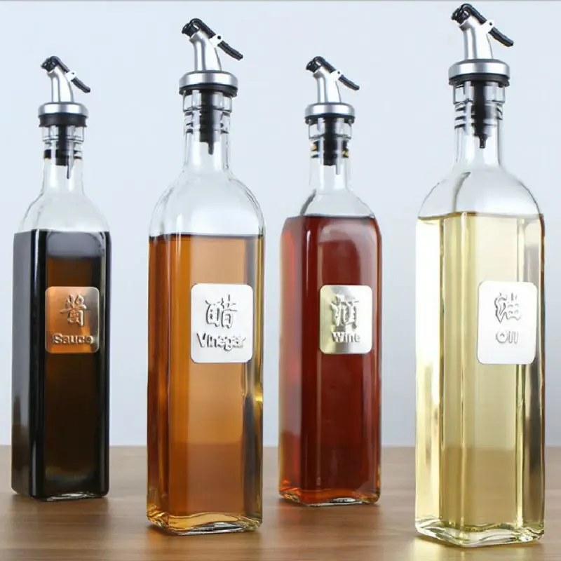 

Glass Storage Bottles For Oil Vinegar Cooking Season Bottle Dispenser Wine Sauce Bottle Dust-proof Kitchen Bar Tools Accessories