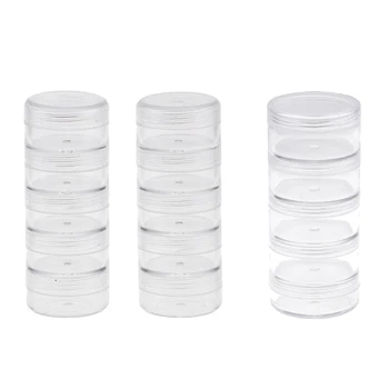 

15Pc Stackable Clear Plastic Storage Box Jewelry Bead Mekup Organizer Containers