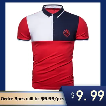 

2020 New Summer Patchwork Polo Shirt Men Casual Style Social Turn Down Collar Mens Polos Short Sleeve Male Tops Tees Shirt