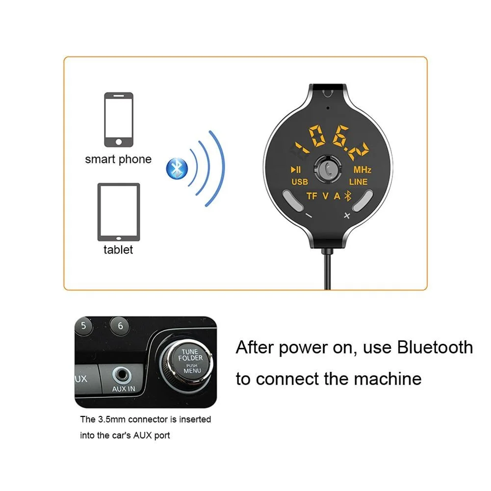 FM модулятор Автомобильный комплект MP3-плеер беспроводной Bluetooth Hands-free fm-передатчик AUX Выход TF/U диск воспроизведения USB Автомобильное зарядное устройство 5 В/3.1A