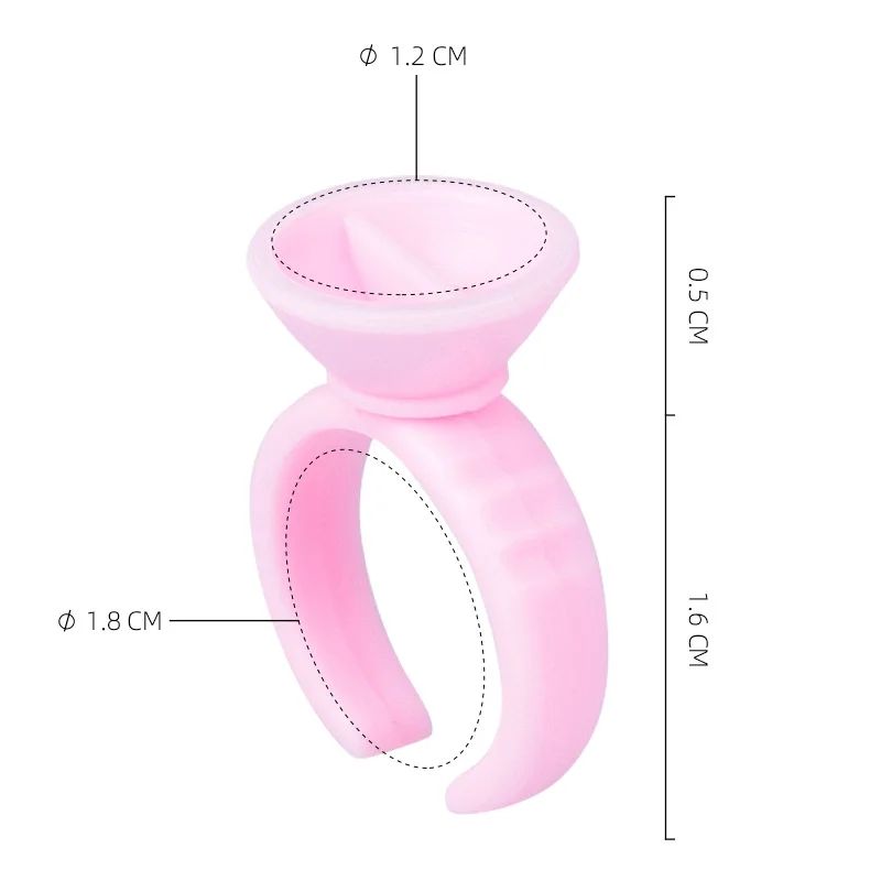 100Pcs Disposable Caps Microblading Pink Ring Tattoo Ink Cup For Women Men Tattoo Needle Supplies Accessorie Makeup Tattoo Tools - Color: C